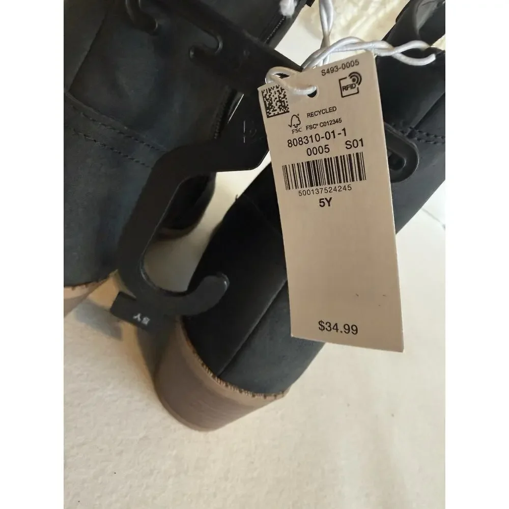 Old Navy Faux Suede Grey Ankle Booties, Size 5y Inside Zip